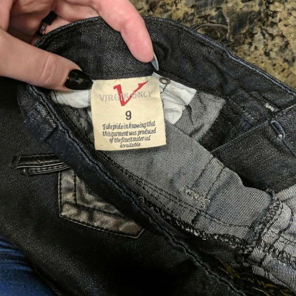 Dark wash jeans with spike and leather details - Picture 4 of 4